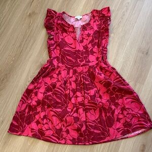 Evereve Red Floral  Dress